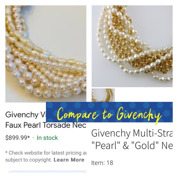 N139 NEW Multistrand white and gold faux pearl necklace can be worn as torsade - Picture 2 of 7